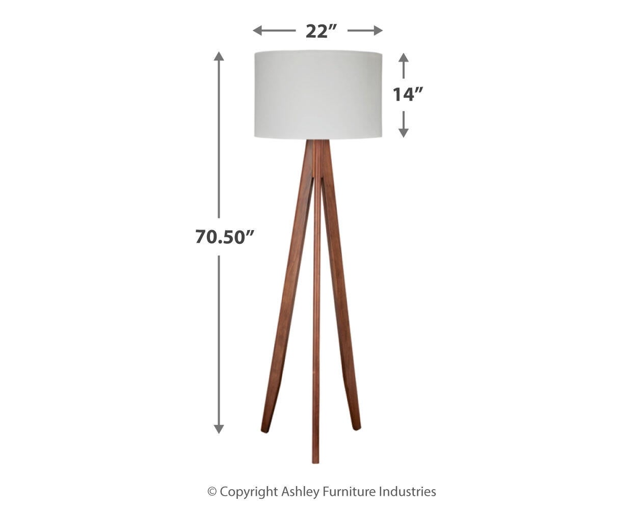Ashley Express - Lámpara de pie de madera Dallson (1 unidad)