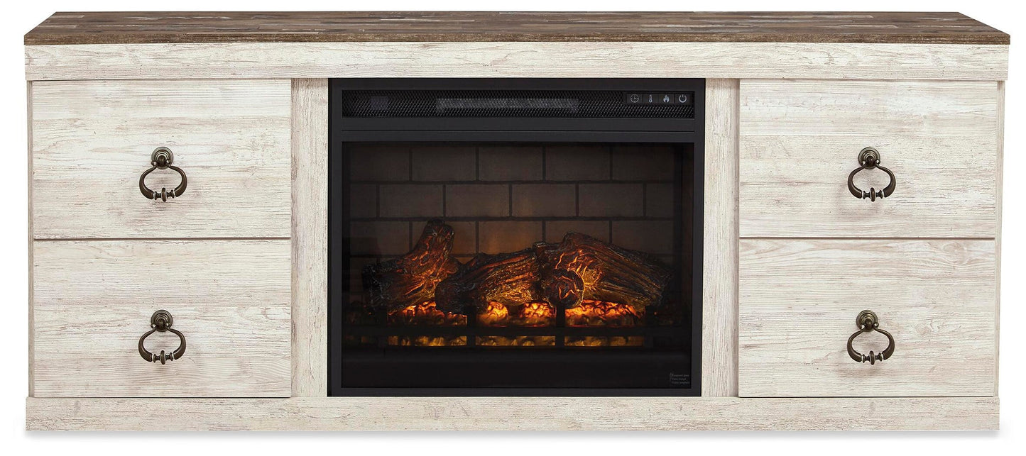 Ashley Express - Mueble de TV Willowton con chimenea eléctrica