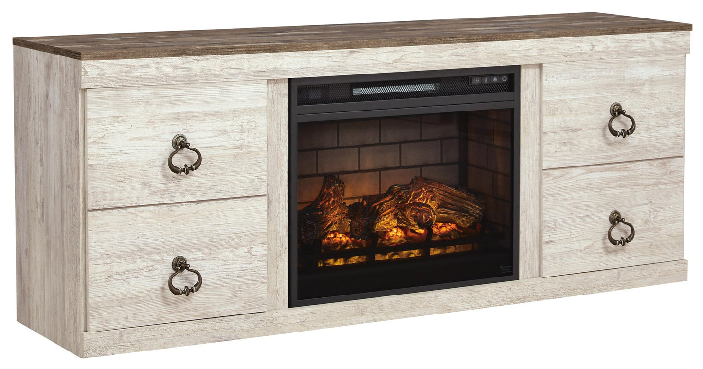 Ashley Express - Mueble de TV Willowton con chimenea eléctrica