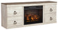 Ashley Express - Mueble de TV Willowton con chimenea eléctrica