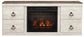 Ashley Express - Centro de entretenimiento Willowton de 4 piezas con chimenea eléctrica