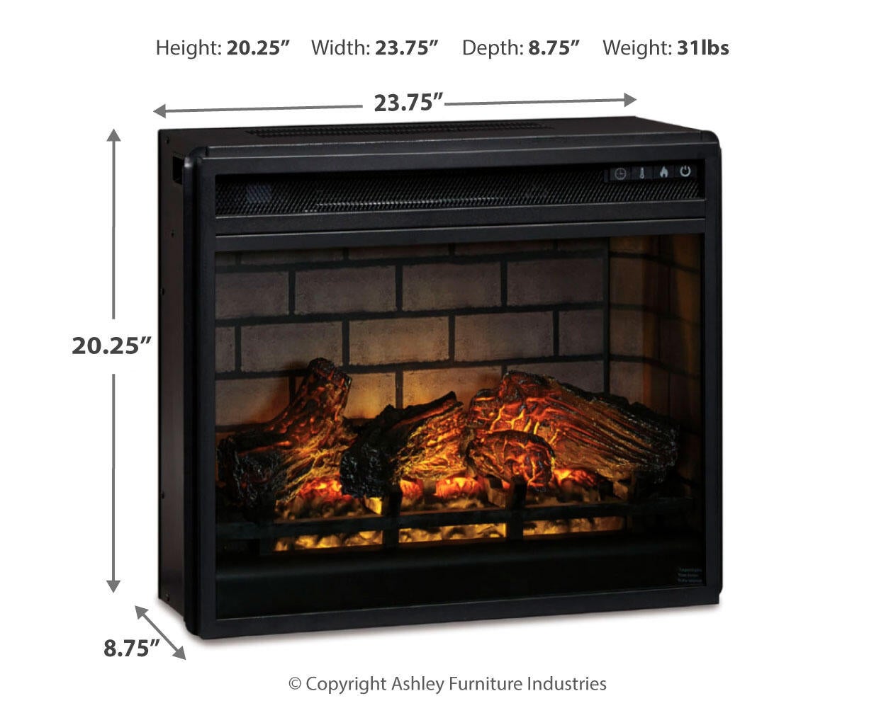 Ashley Express - Centro de entretenimiento Willowton de 4 piezas con chimenea eléctrica