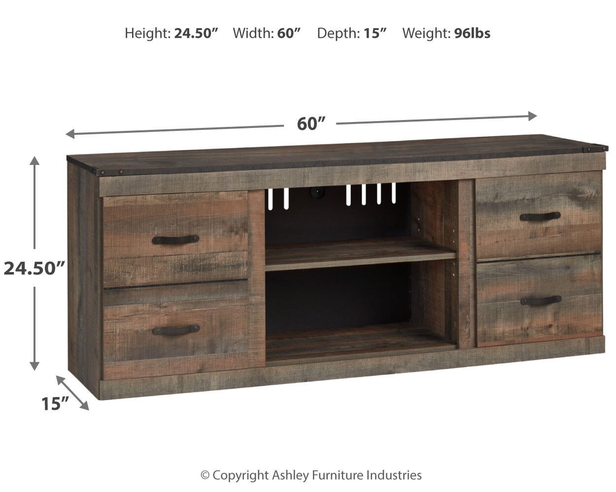 Ashley Express - Soporte para TV Trinell LG con opción de chimenea