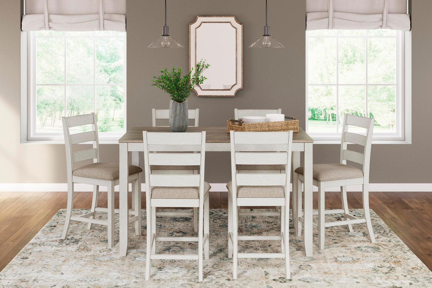 Conjunto de mesa de mostrador Skempton RECT DRM (7 unidades)