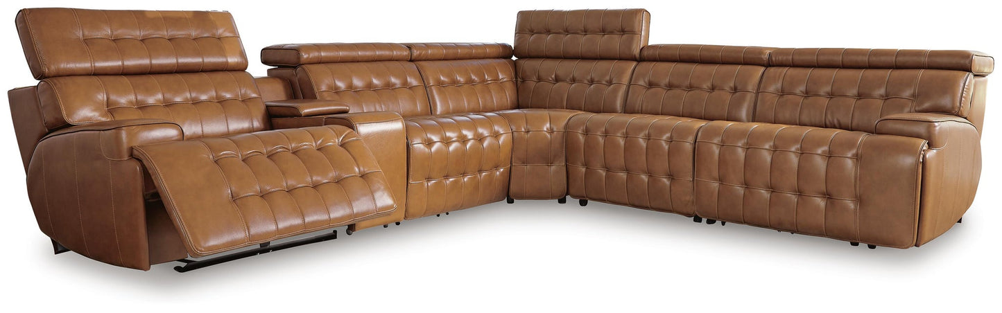 Seccional reclinable eléctrico Tempmpton de 6 piezas