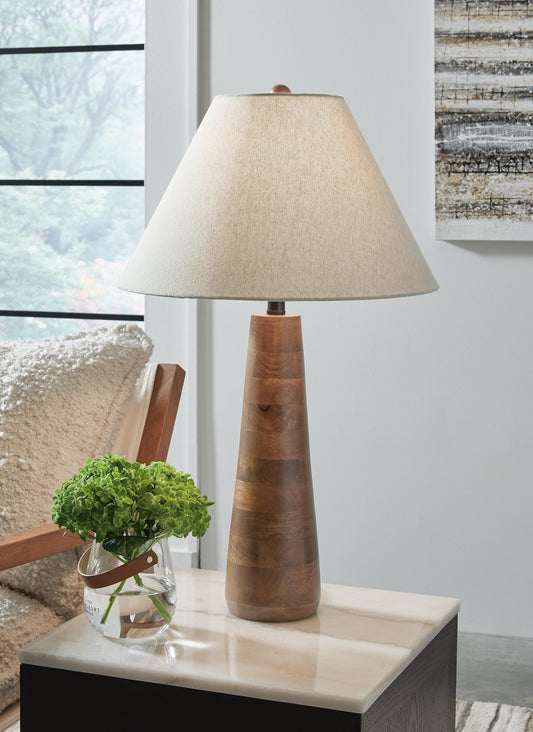 Ashley Express - Lámpara de mesa de madera Danset (1 unidad)