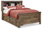 Cama con librería completa Trinell y almacenamiento en dos lados