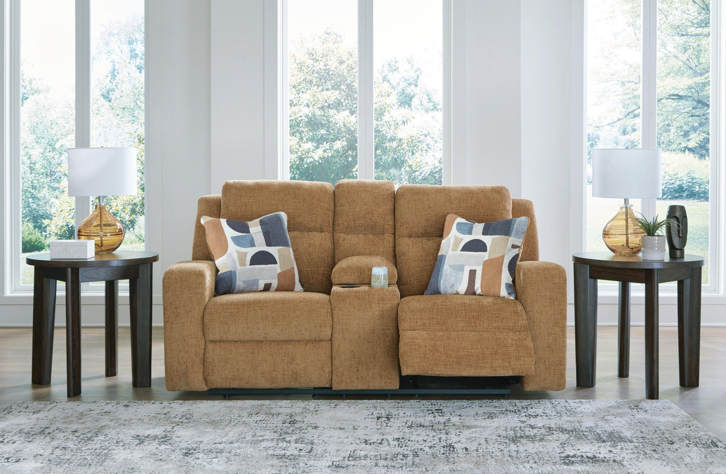 Loveseat doble recreativo Kanlow con consola