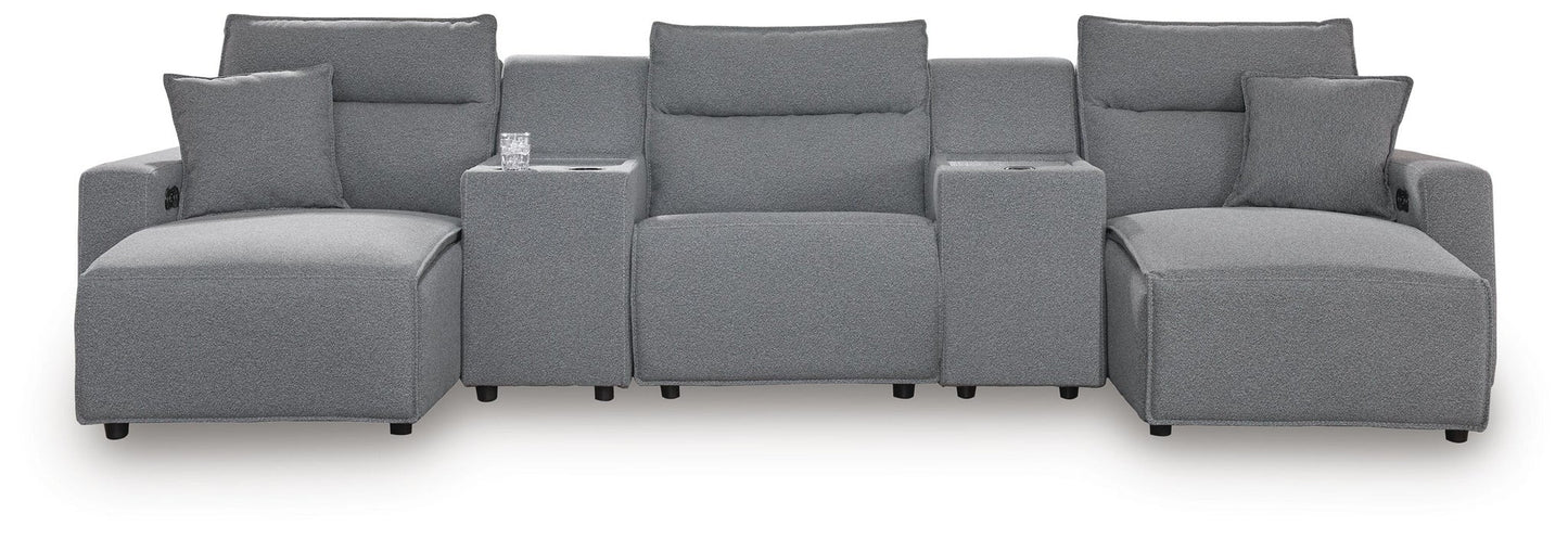 Seccional reclinable eléctrico ModMax II de 5 piezas con chaise longue