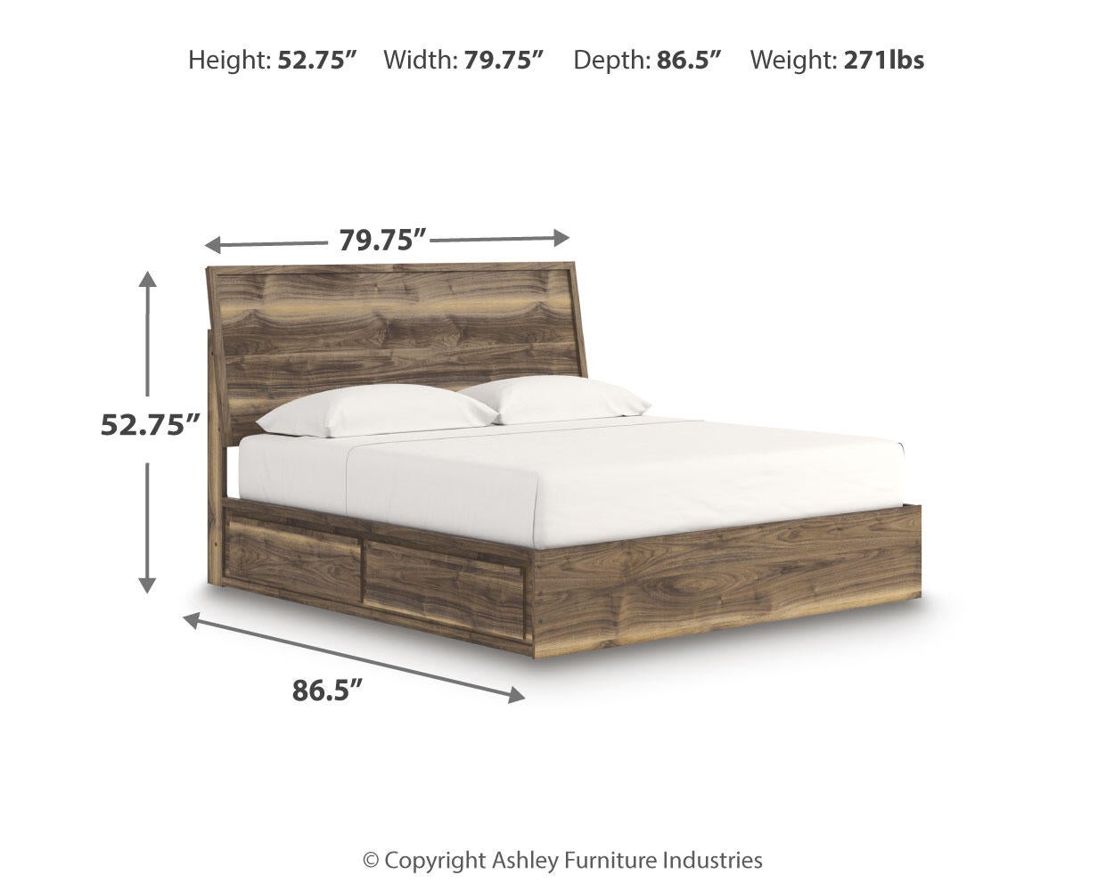 Ashley Express - Cama Chirason King con paneles y espacio de almacenamiento