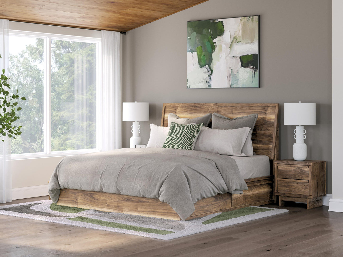 Ashley Express - Cama Chirason King con paneles y espacio de almacenamiento