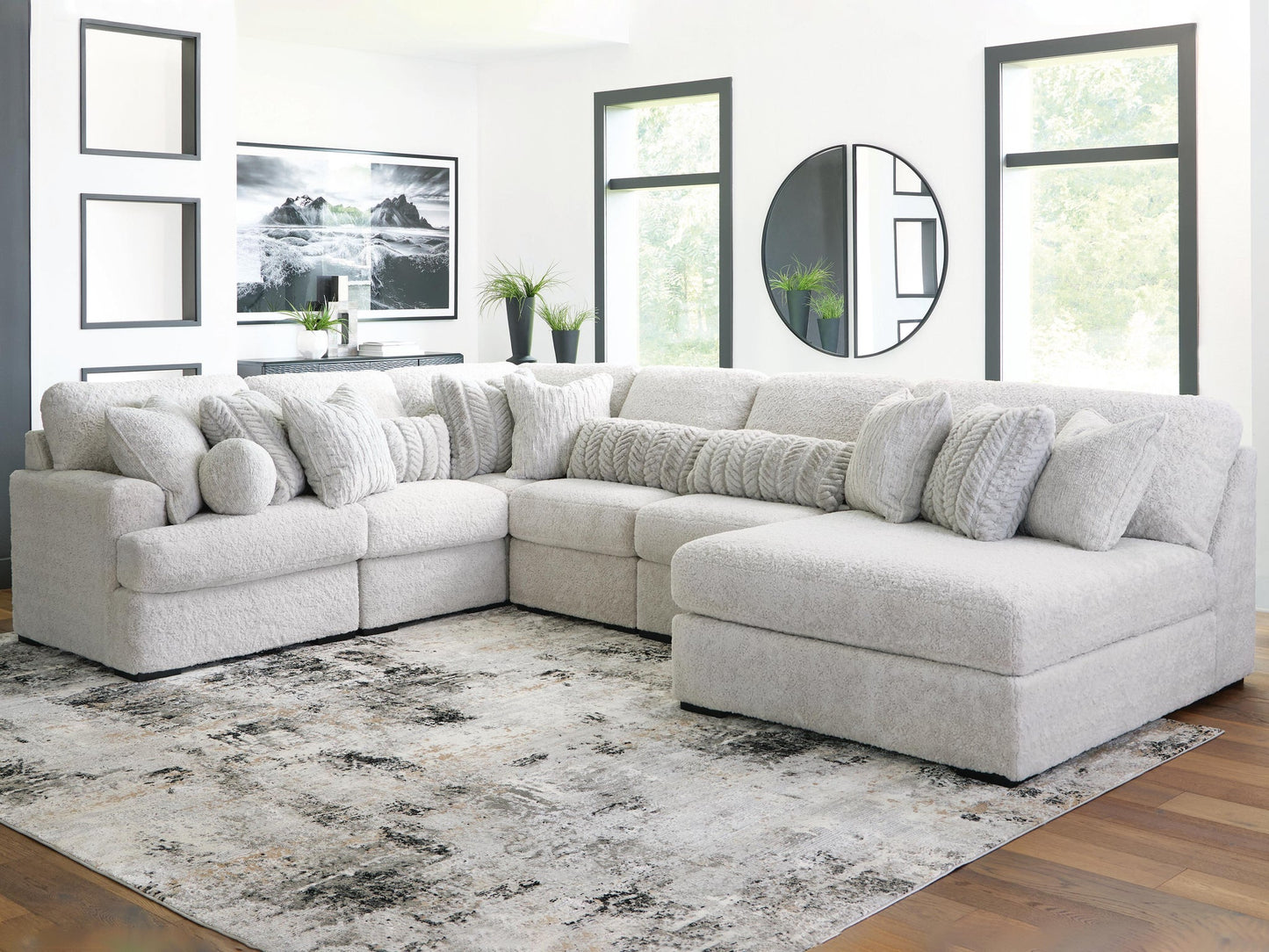 Seccional de 6 piezas Cuddle Plush con chaise longue
