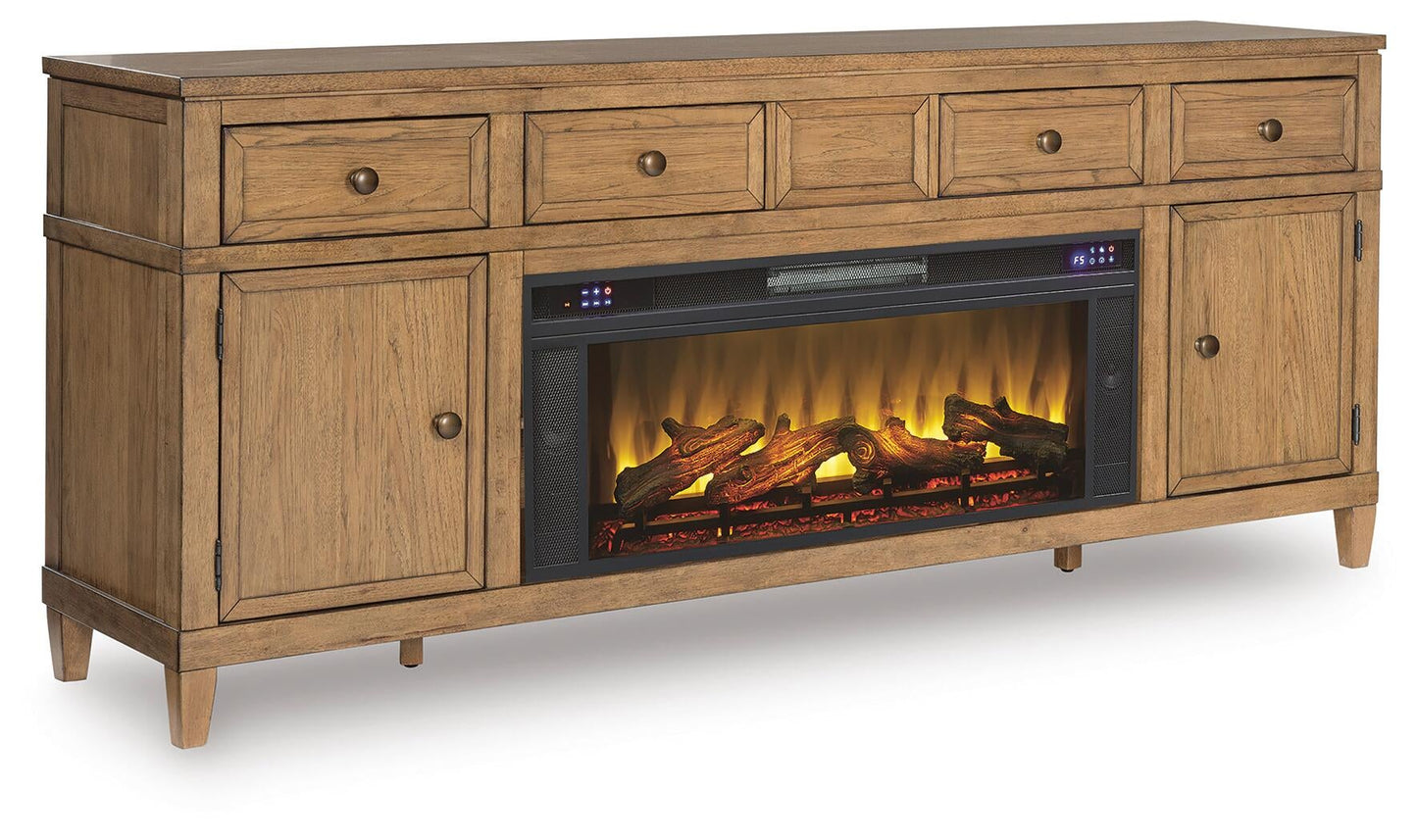 Mueble para TV Sharlance de 81" con chimenea eléctrica