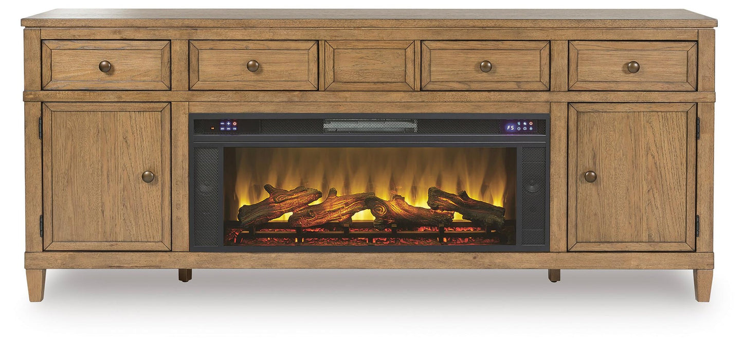 Mueble para TV Sharlance de 81" con chimenea eléctrica