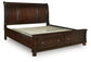 Cama tipo trineo Porter California King con almacenamiento