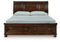 Cama tipo trineo Porter California King con almacenamiento