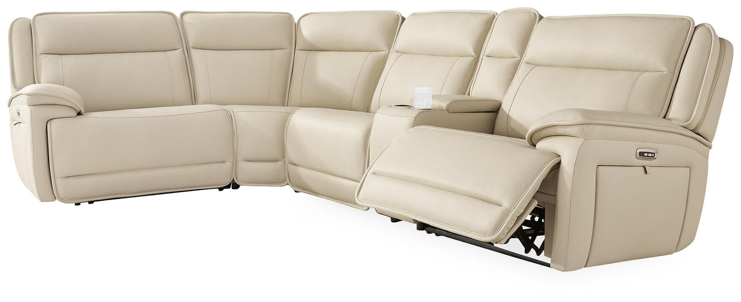 Sofá seccional reclinable de 5 piezas con consola Double Deal