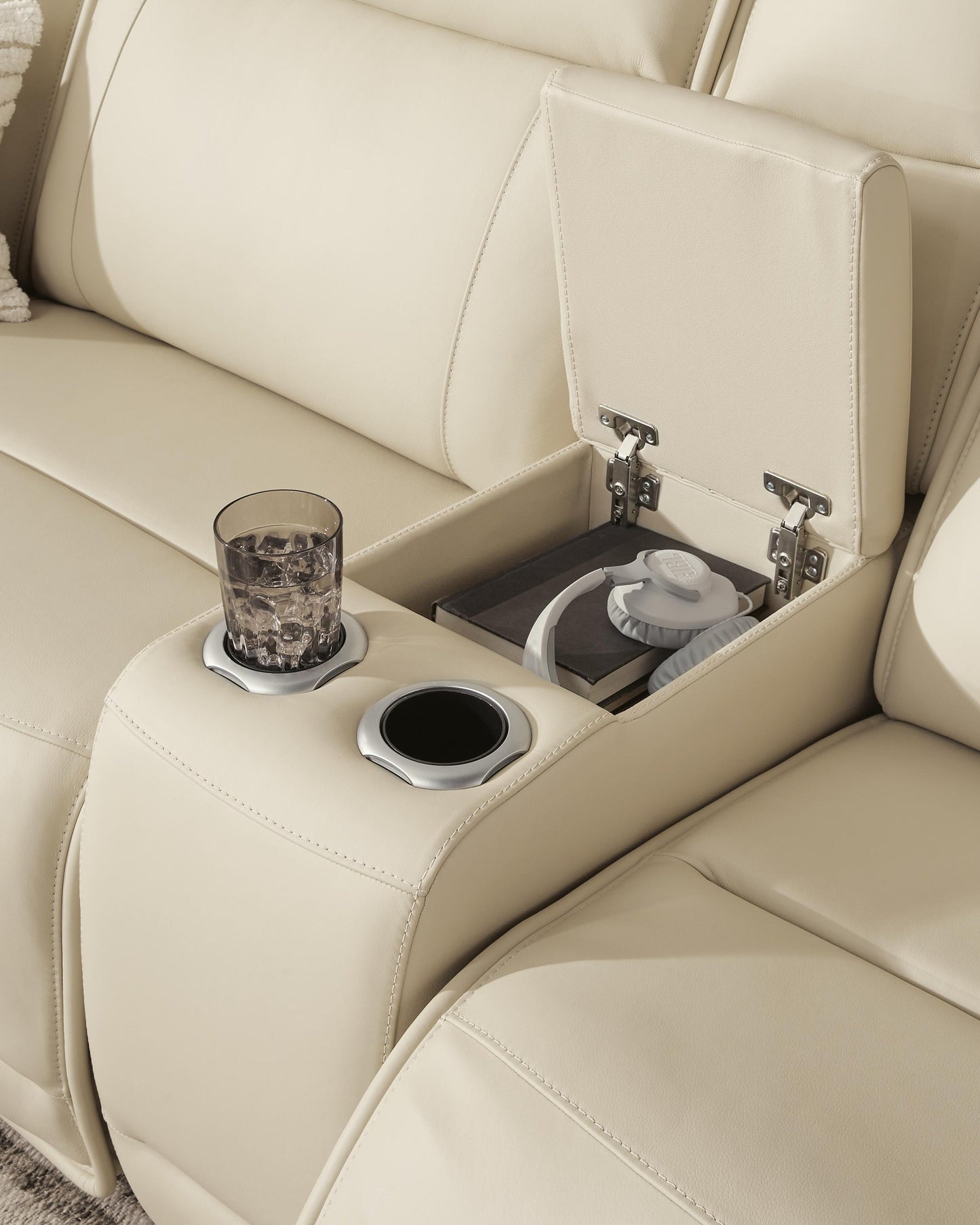 Sofá seccional reclinable de 5 piezas con consola Double Deal