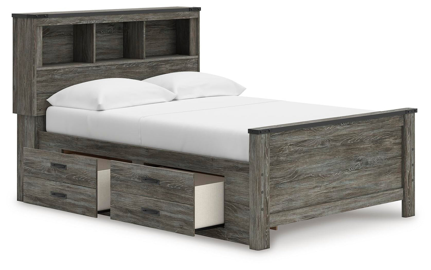 Cama Frandern con librería completa y almacenamiento