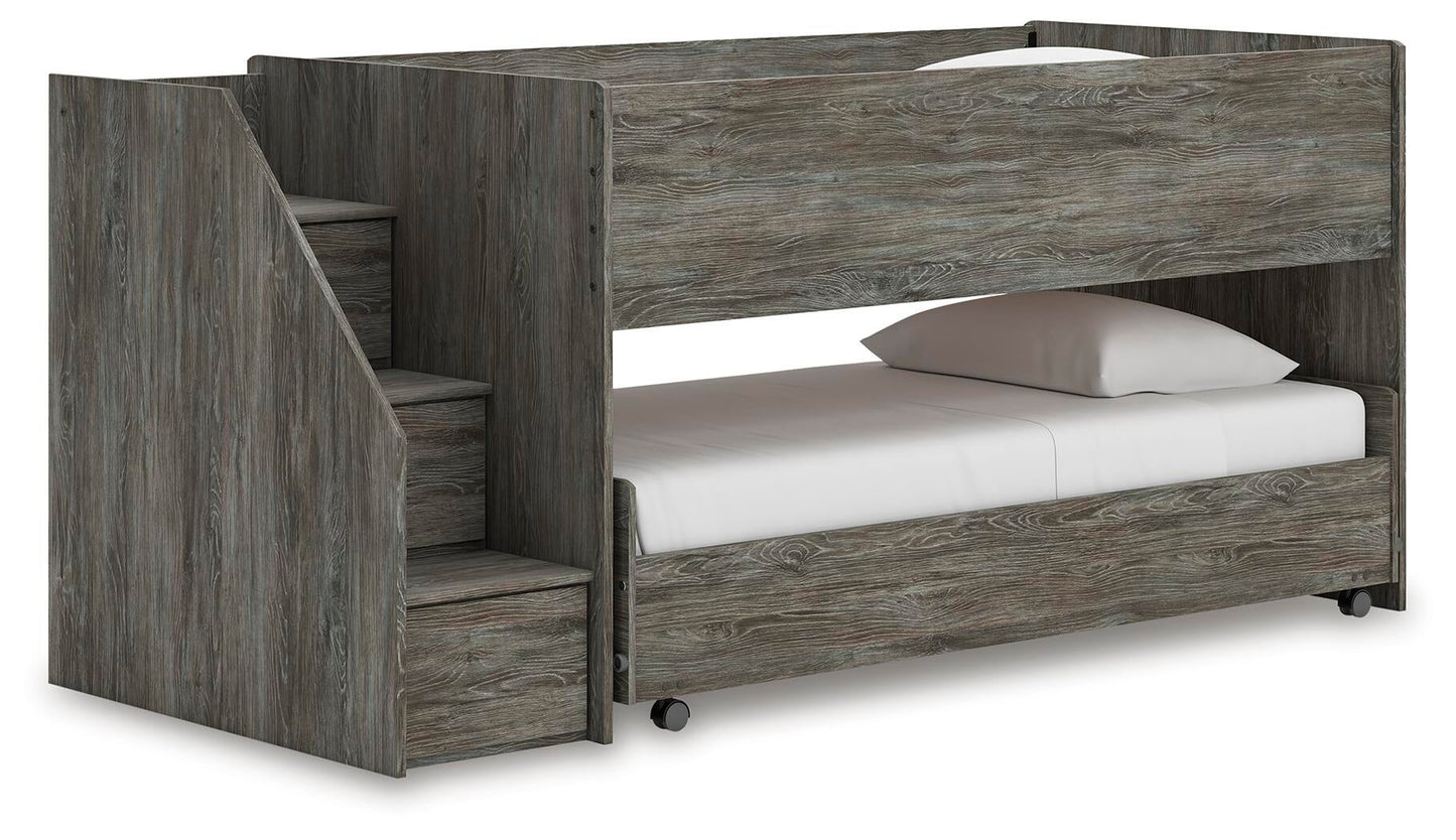 Cama alta individual Frandern sobre dos camas individuales
