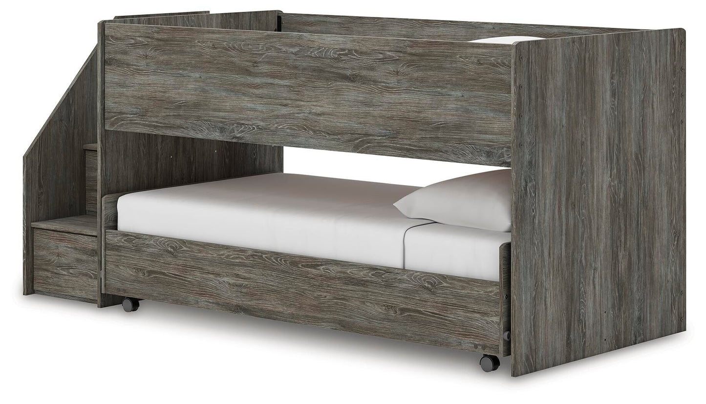 Cama alta individual Frandern sobre dos camas individuales