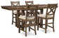 Mesa de comedor de altura de mostrador Moriville y 4 taburetes