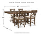 Mesa de comedor de altura de mostrador Moriville y 4 taburetes