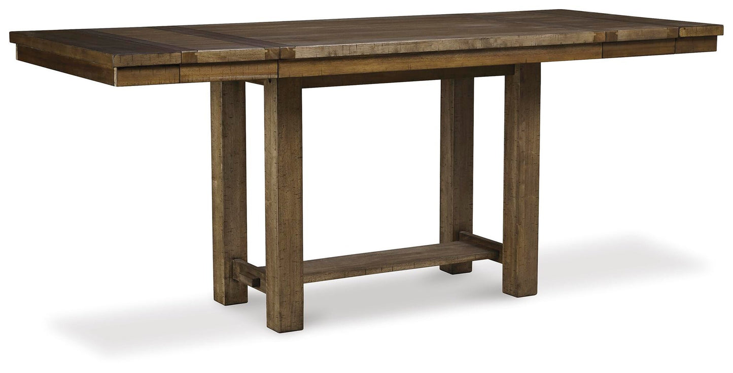 Mesa de comedor de altura de mostrador Moriville y 4 taburetes