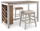 Ashley Express - Mesa de comedor Skempton de altura de mostrador y dos taburetes