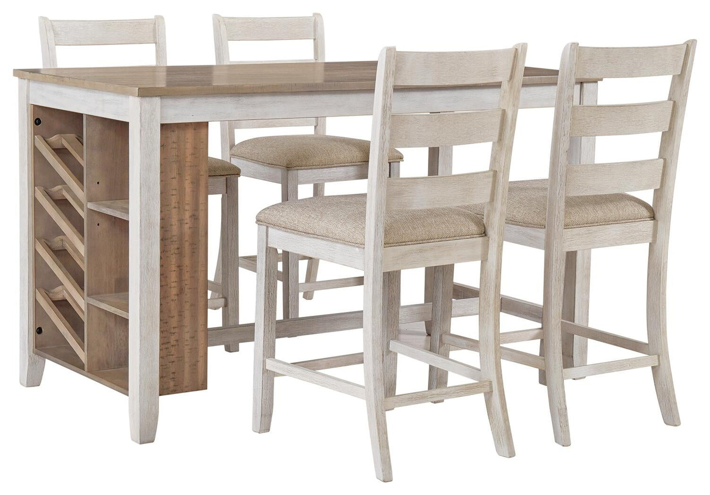 Ashley Express - Mesa de comedor Skempton de altura de mostrador y 4 taburetes