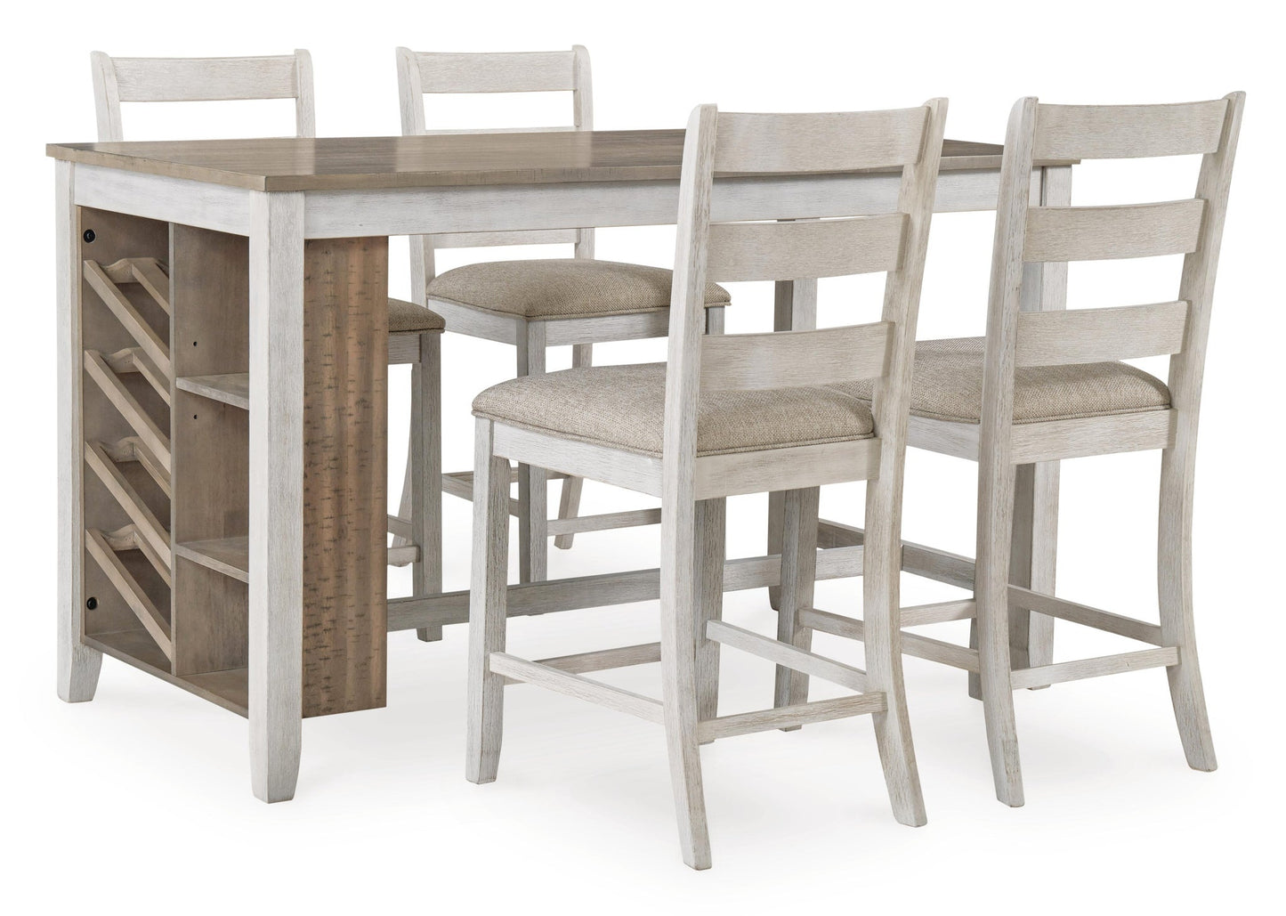 Ashley Express - Mesa de comedor Skempton de altura de mostrador y 4 taburetes