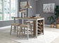 Ashley Express - Mesa de comedor Skempton de altura de mostrador y 4 taburetes