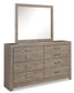 Cama Culverbach con paneles completos y tocador con espejo
