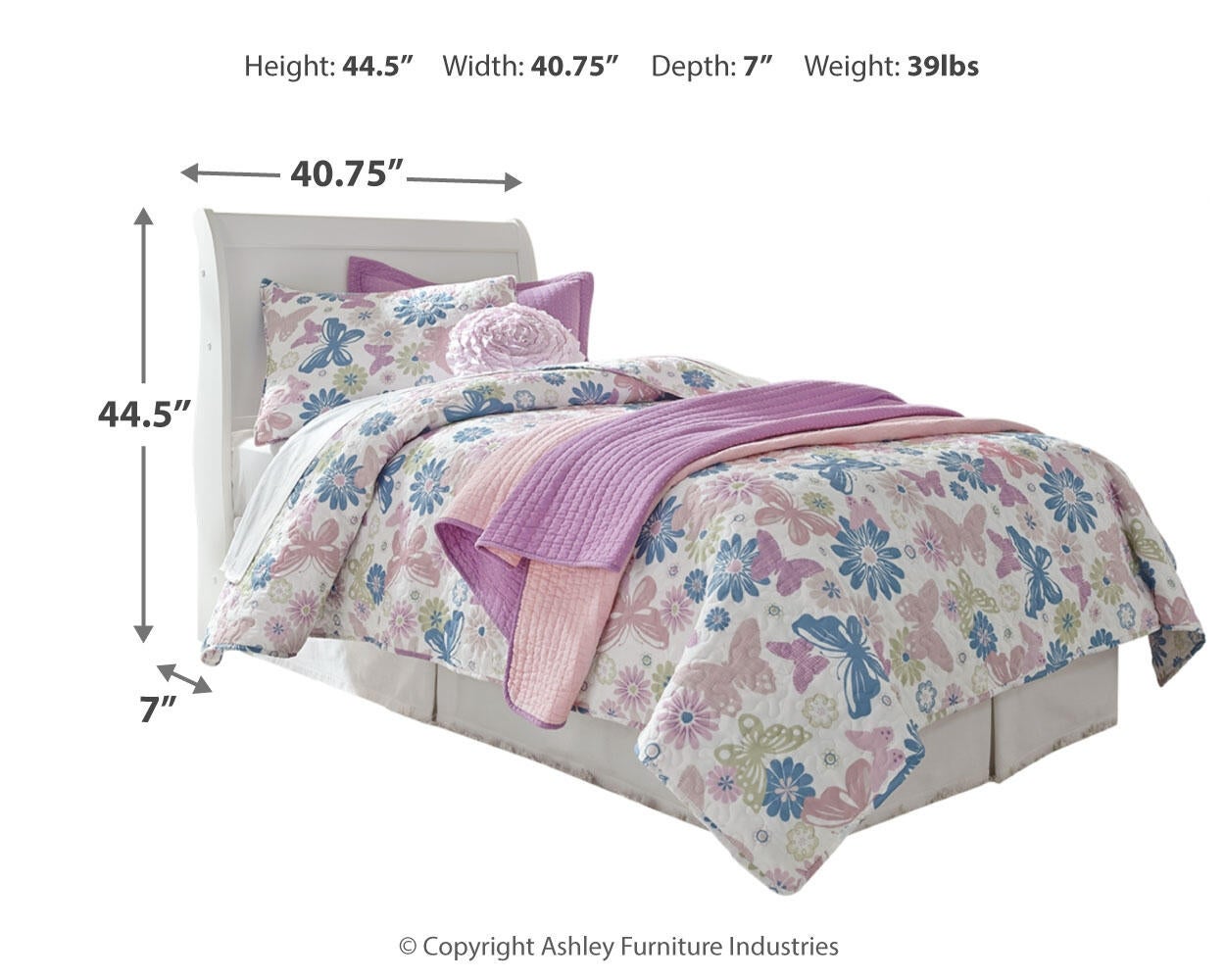 Cabecero de cama Anarasia Twin con dosel y tocador con espejo
