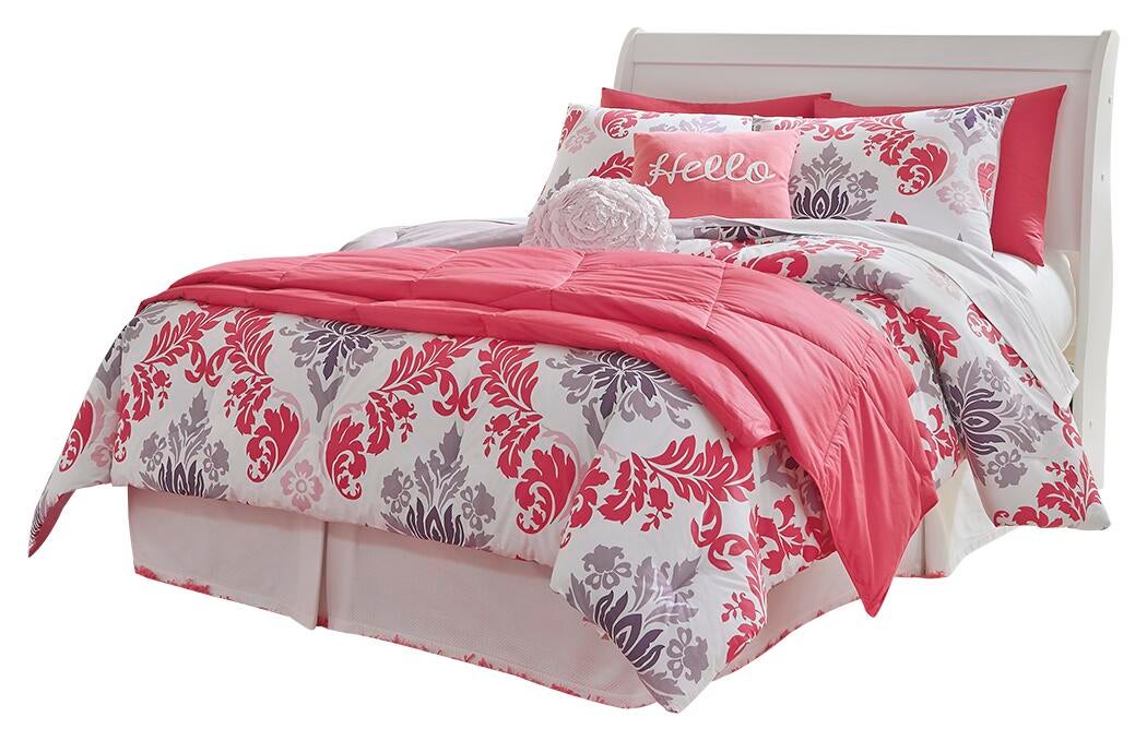 Cabecero de cama tipo trineo Anarasia con tocador con espejo