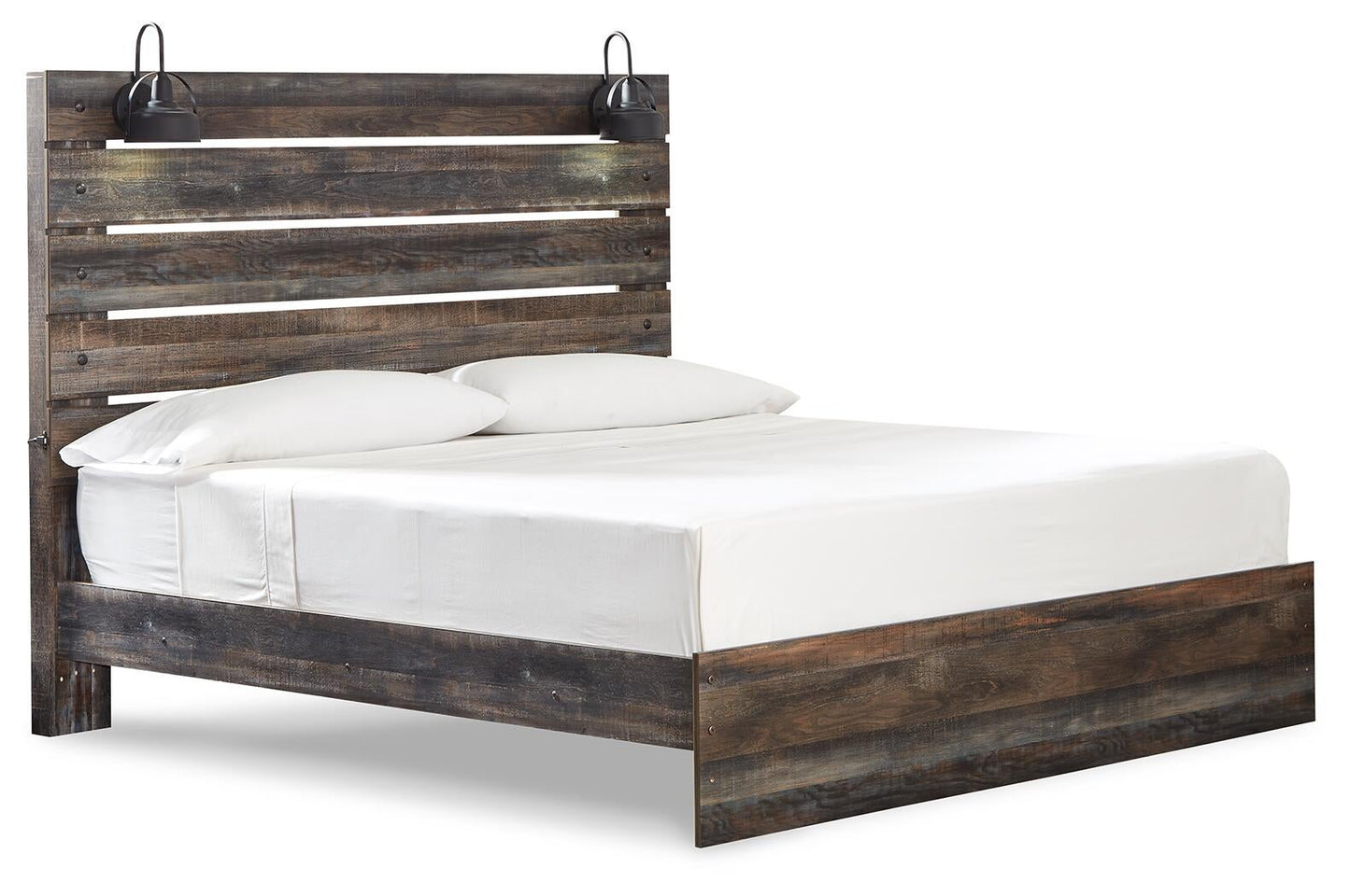 Cama Drystan King con paneles y tocador con espejo
