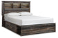 Cama Queen con librería Drystan, 4 cajones, cómoda con espejo, cómoda y mesita de noche