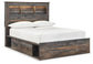 Cama con estantería completa Drystan con dos cajones y tocador con espejo