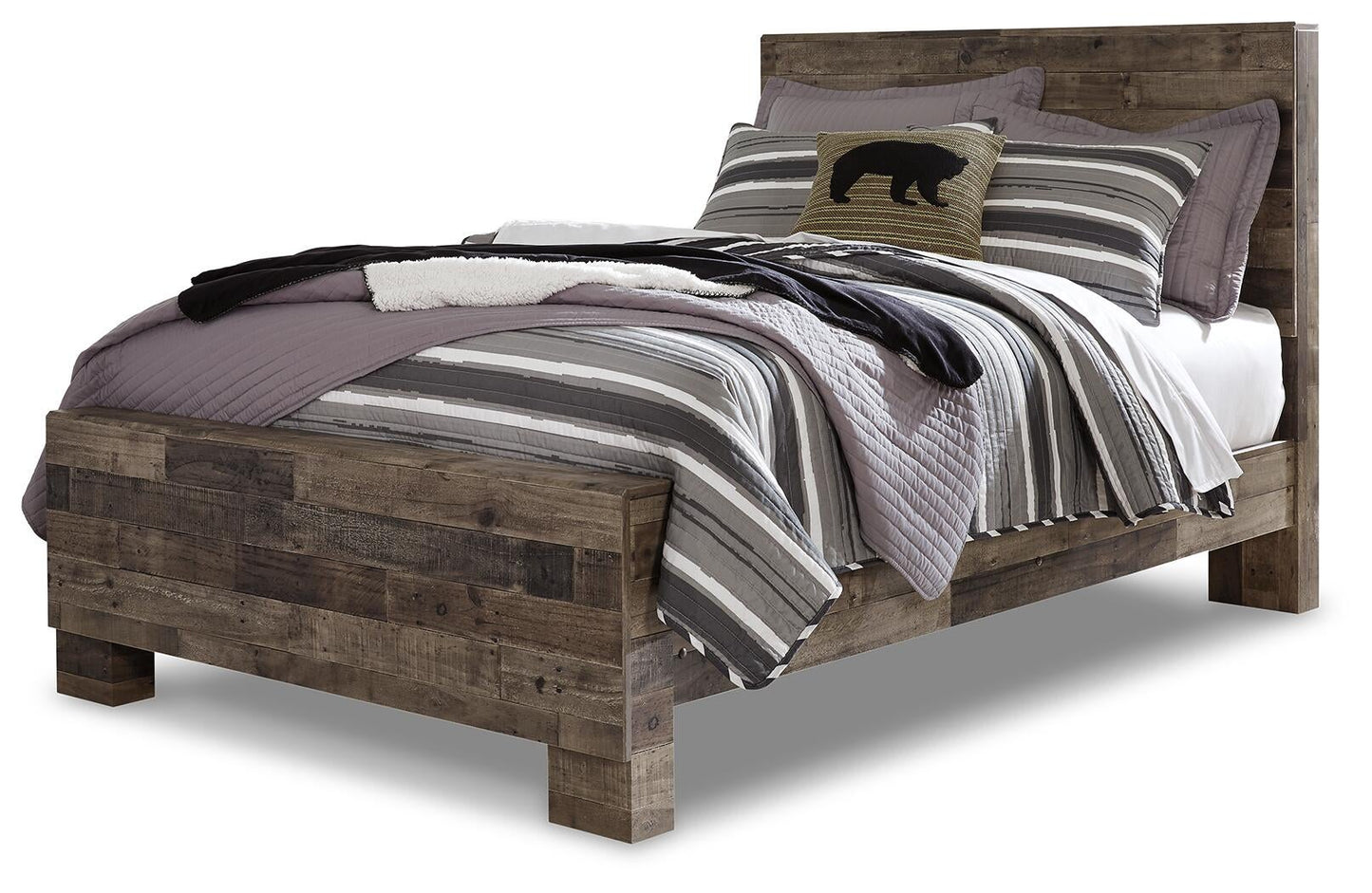 Cama Derekson de tamaño completo con tocador con espejo