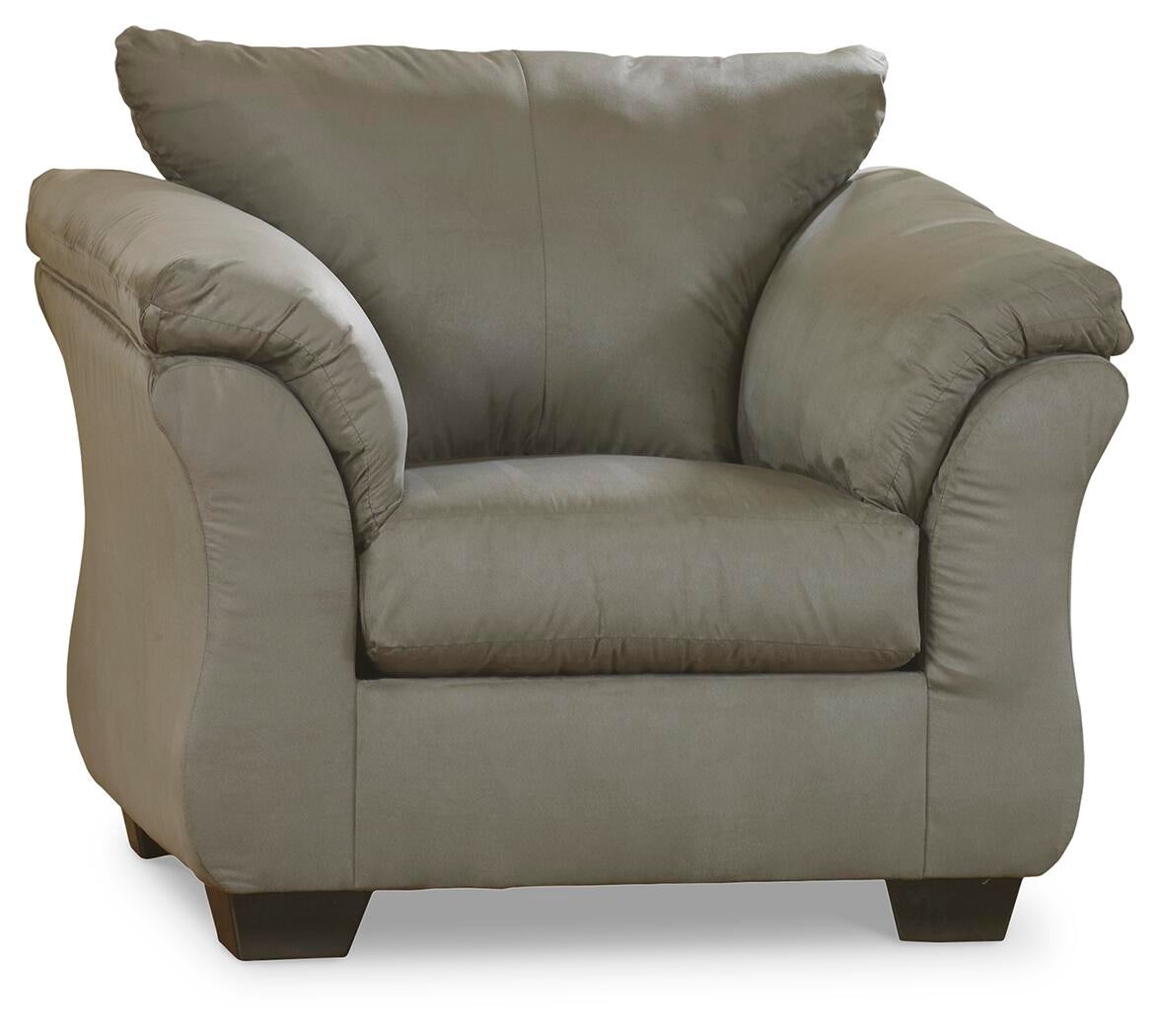 Sofá, loveseat, silla y otomana