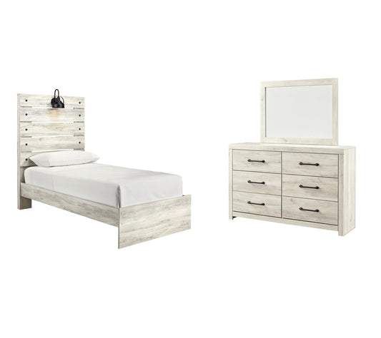 Cama doble Cambeck con paneles y tocador con espejo
