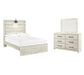 Cama Cambeck de tamaño completo con tocador con espejo