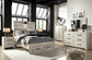 Cama completa Cambeck con 4 cajones de almacenamiento, cómoda con espejo, cómoda y mesita de noche