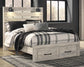Cama Queen Cambeck con dos cajones y tocador con espejo