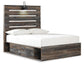Cama Drystan de tamaño completo con 4 cajones y tocador con espejo