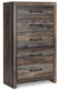 Cama Drystan King con dos cajones de almacenamiento, cómoda con espejo, cómoda y mesita de noche
