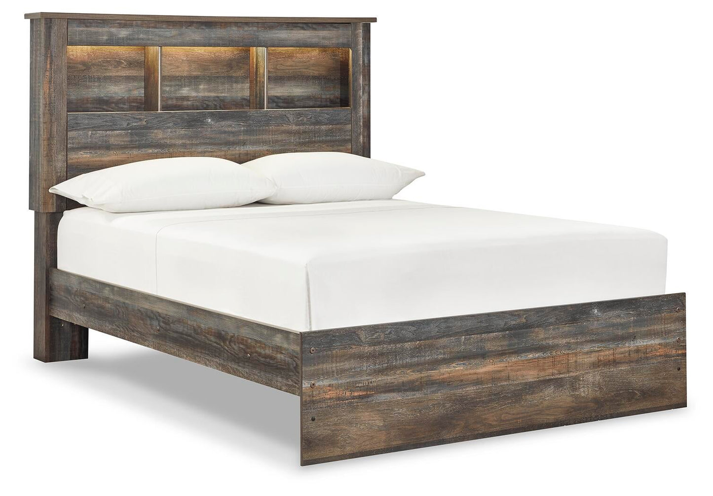 Cama con estantería completa y tocador con espejo Drystan