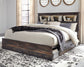 Cama con estantería Drystan King, 4 cajones y tocador con espejo