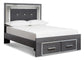 Cama Queen Lodanna con dos cajones y tocador con espejo