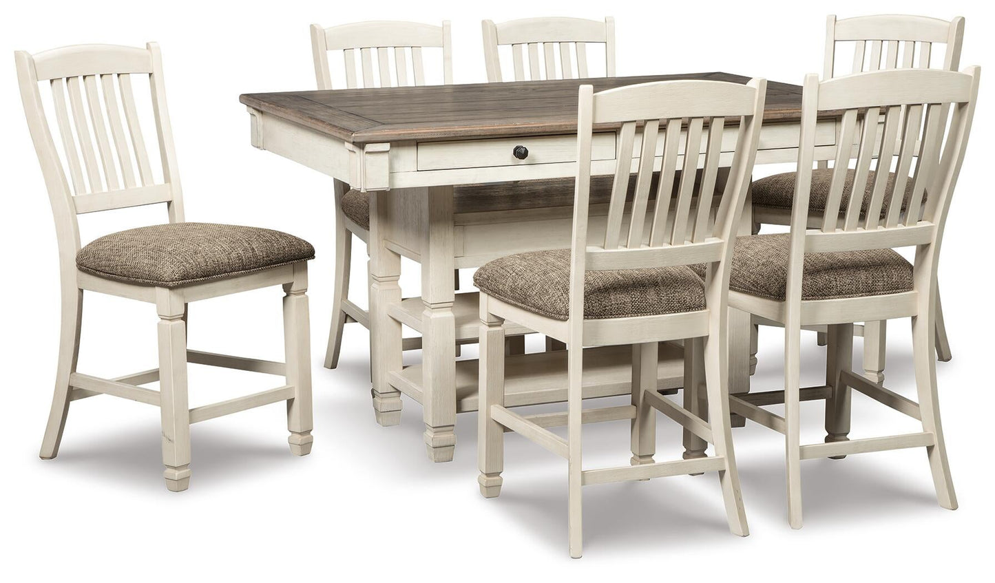 Mesa de comedor Bolanburg de altura de mostrador y 6 taburetes